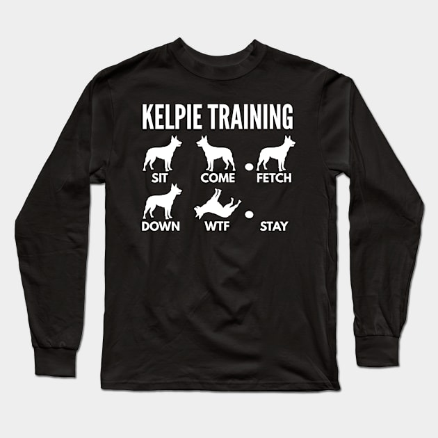 Australian Kelpie Training Barb Farmer Dog Tricks Long Sleeve T-Shirt by DoggyStyles